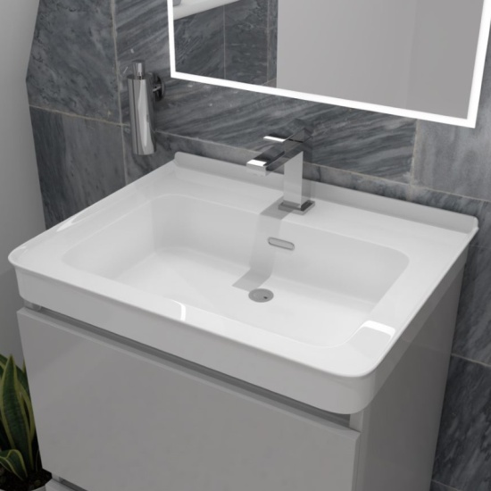 Luxury ceramic deep basin with Grey Vanity Unit Grey Bathroom Furniture with storage and deep basin