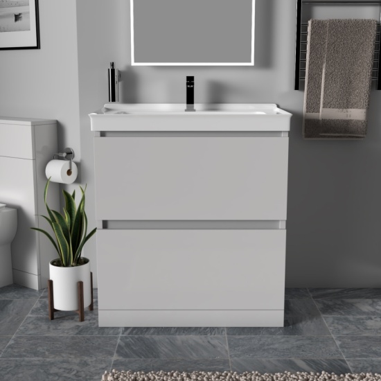 Ashford 800 Grey Bathroom Suite Basin Unit Shower Toilet