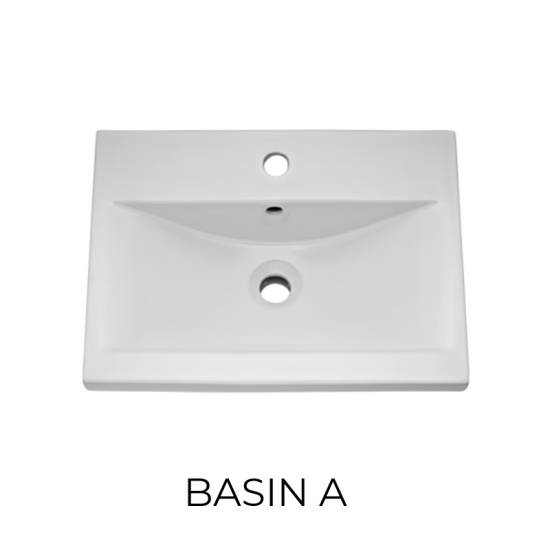 Atheana 500 Wall Hung 1 Draw Bathroom Vanity Unit with Basin (Colour Options) Extra Product Image For Atheana Basin A 1