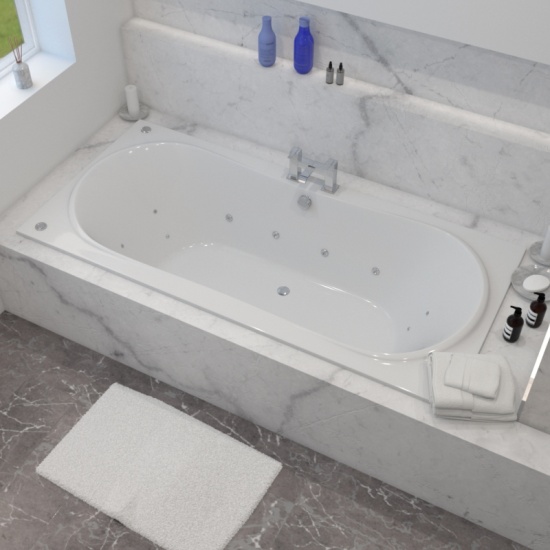Stratos Duo Xl Whirlpool Bath: Double-ended, 1900 X 900mm Extra Product Image For Bath Stratos Duo X Bath 1