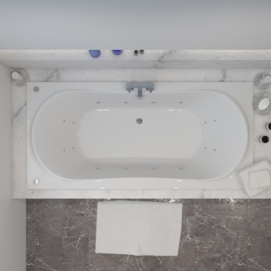 Stratos Duo Xl Whirlpool Bath: Double-ended, 1900 X 900mm Extra Product Image For Bath Stratos Duo X Bath 2