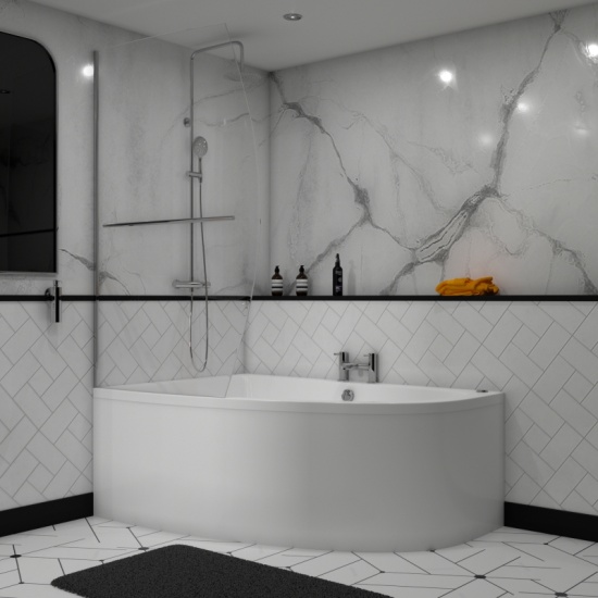 Acrylic Clia Left Hand Offset Small Corner Bath Panel