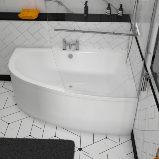 Clia Right Hand Offset Small Corner Bath with Optional Curved Panel Extra Product Image For Clia Right Hand Offset Corner Bath 2