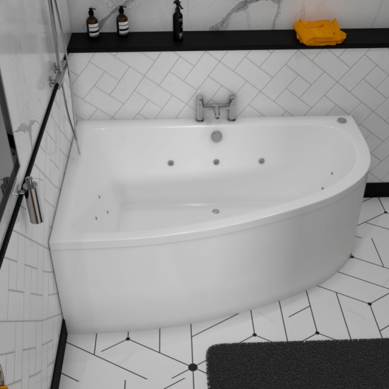 Clia Whirlpool Corner Bath: Left Hand, 1500 x 1000, 8 or 14 Jets Extra Product Image For Clia Whirlpool Corner Bath Left Hand Whirpool 2