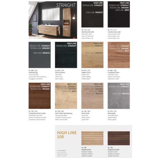 Colour Chart 2 for the Design Line Range Colour Chart 2 for the Design Line Range