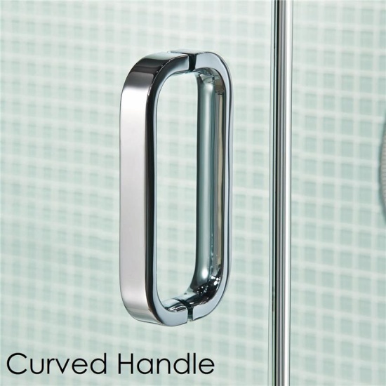 Matki Eauzone Plus Sliding Shower Door 1400mm for Recess Enclosure: 10mm Safety Glass Extra Product Image For Eauzone Curved Handle 1