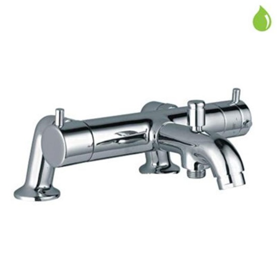 Florentine Thermostatic Double Hole Tub Mounted Stylish Bath & Shower Mixer, Deck Mounted, HP 1.0