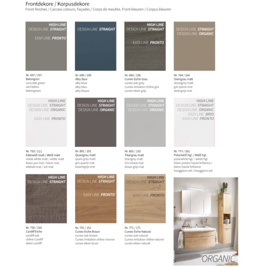 Colour Chart 1 for the High Line Range Colour Chart 1 for the High Line Range