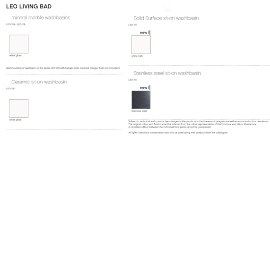 Pelipal Leonardo Colour & Handles 4 Colour and Handles Chart 4 for Pelipal's Leonardo Range