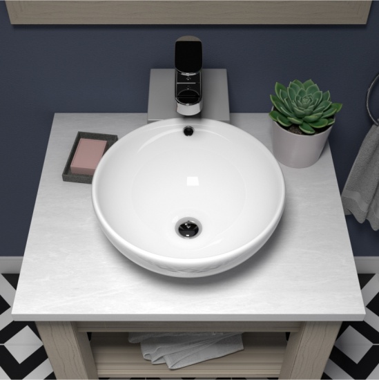 Monaco Cloakroom Countertop Basin with Tap Ledge  Extra Product Image For Monaco Cloakroom Countertop Basin With Tap Ledge 2