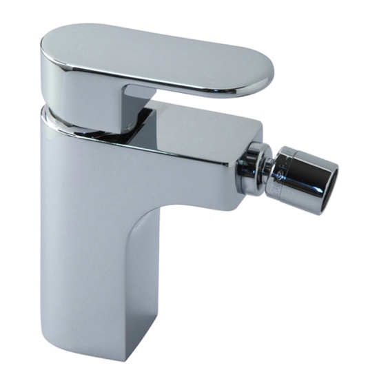 Mono Bidet Mixer Single Lever Deck Mounted Smooth Bodied Without Pop-up Waste