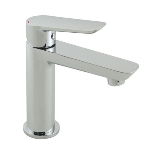 Photon Mini Mono Basin Mixer Smooth Bodied Single Lever Deck Mounted Waste Optional