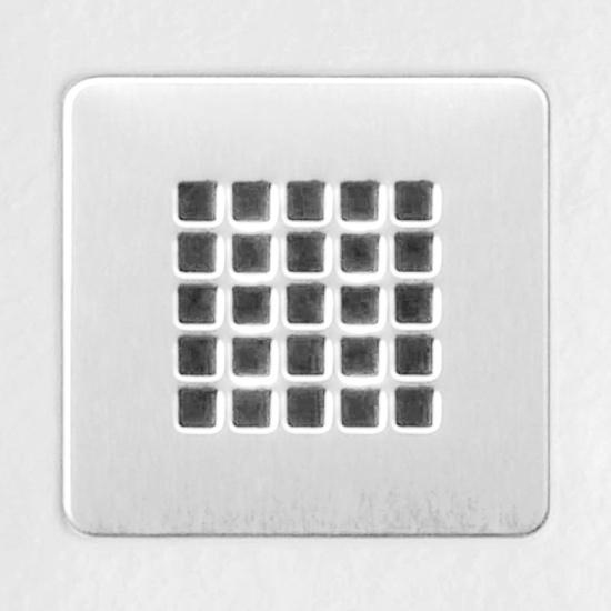 Giorgio 800mm White Slate Square Shower Tray with Chrome Waste Extra Product Image For Tissino White Grate 1