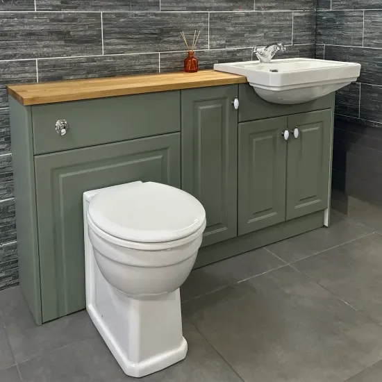 Oliver Sage Green 300mm Wall Cabinet with Traditional Shaker Door
