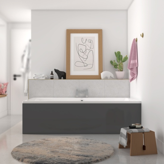 LARGE WHITE DOUBLE ENDED BATH FROM VERNWY WHITE DOUBLE ENDED BATH