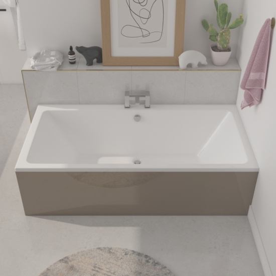 Vernwy Double Ended Bath Top View with Gold Bath Panels Top View of Double Ended Bath with Gloss Gold Bath Panels