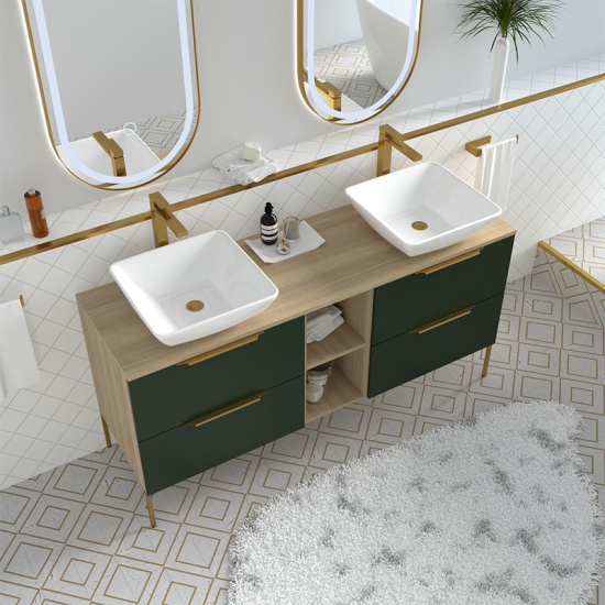 Alani Green 1500 Unit | Handles & Legs in Gold
