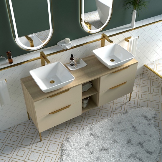 Alani Pink 1500 Unit | Handles & Legs in Gold
