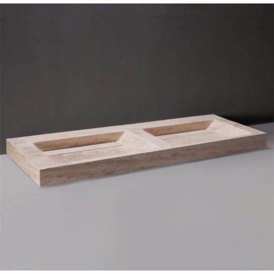 Forzalaqua Bellezza Doppio Natural Stone Basin Travertine High Quality Bathroom Washbasin