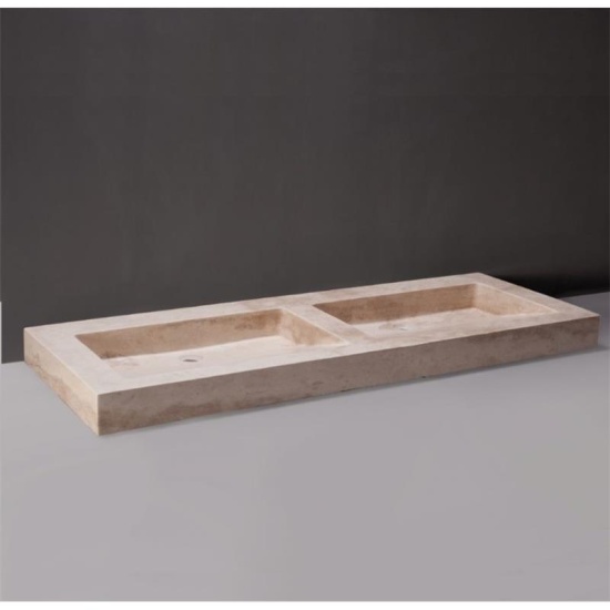 Forzalaqua Palermo Doppio Natural Stone Basin Travertine Designer Bathroom Washbasin