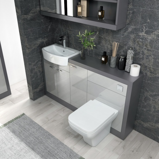 Grove 1500 Shower Bath Suite Platinum Grey
