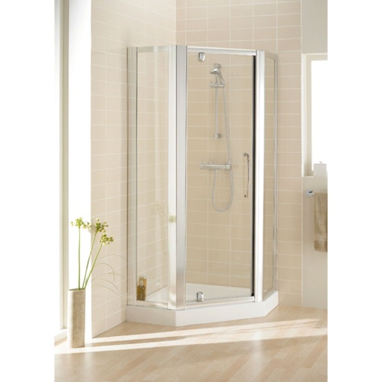 Silver Semi Framed Pentagon Side Panel Pack (x2) 350 Unique Design Bathroom