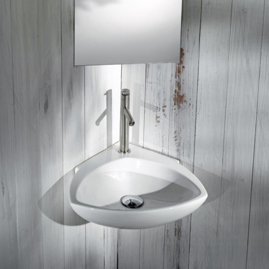 Tilly Corner Wall Hung Mounted Bathroom And Cloakroom Wash Basin