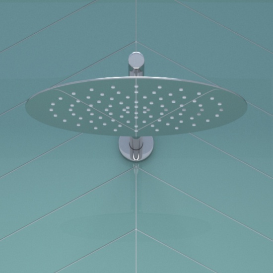 front view Tweed Round Chrome Shower Head Wall Tweed Round Chrome Shower Head Wall