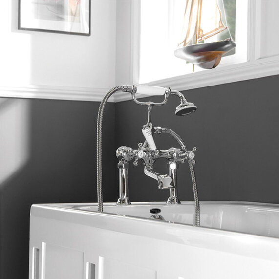 Victorian 3/4 Bath Shower Mixer Deck Mounted Complete with Shower Kit