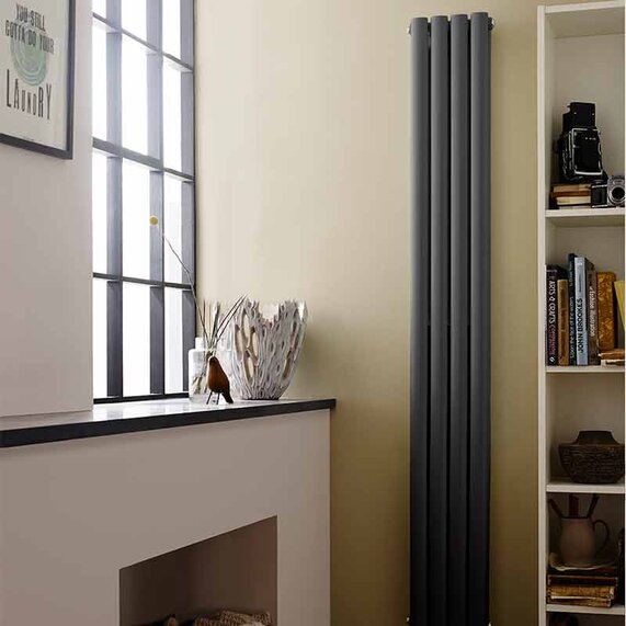 Grey Revive Cloakroom Vertical Radiator