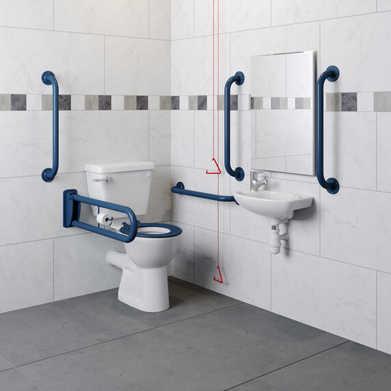 Accessible Blue Doc M Bathroom Pack with Toilet & Basin