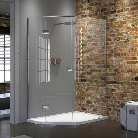 Various Sizes - Quintesse Shower Cubicle: 3 Sided with Raised Tray - Matki Illusion