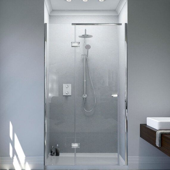 Various Sizes - 8mm Shower Door for Recess Enclosure with Raised Tray - Matki Illusion