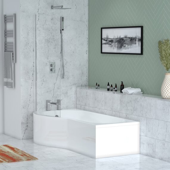 Patello Lefthand P-shape Shower Bath 1700mm