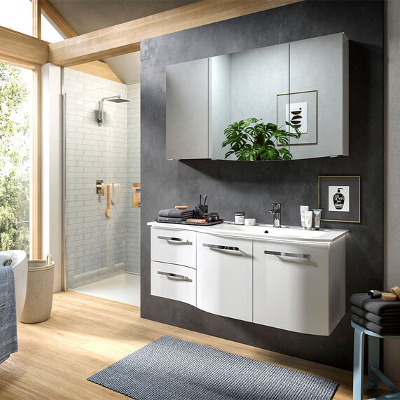 Contea Bathroom Wall Hung Vanity Unit 2 Doors 2 Drawers