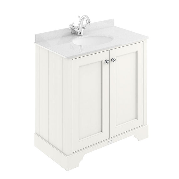 800mm Pointing White Two Door Traditional Vanity Unit with Sink - Bayswater