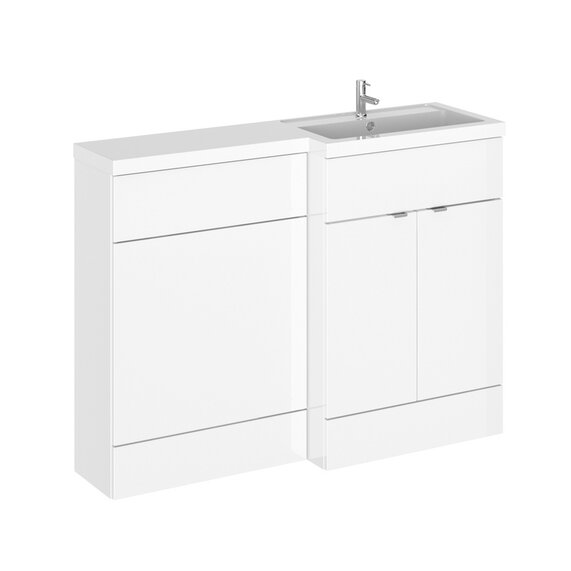 1200mm Slimline Cloakroom Bathroom Vanity Unit with Toilet & Basin (Colour Options)