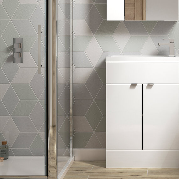600mm Compact Slimline Vanity Unit and Basin