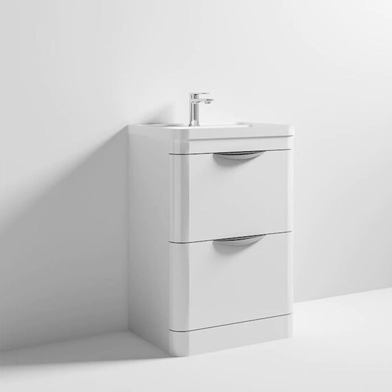Parade 600mm Freestanding 2 Drawer Basin and Cabinet
