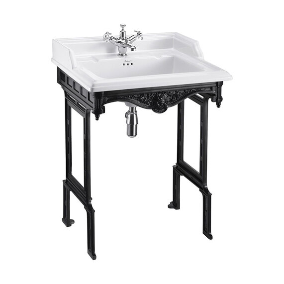 650mm Classic Rectangular Sink with Black Aluminium Stand - Burlington