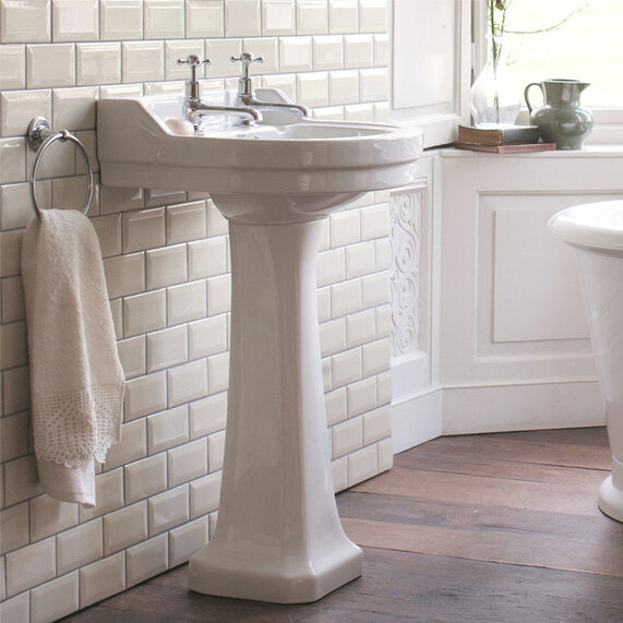 Burlington Edwardian Round Basin 56cm and Pedestal