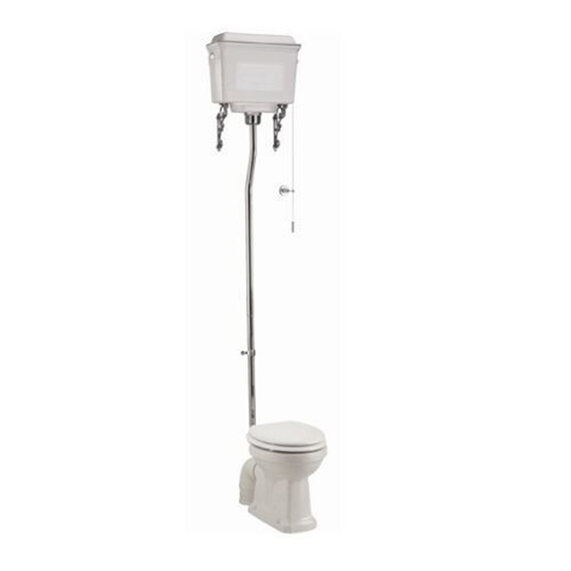 Burlington High Level Toilet Pan with White Aluminium Cistern and Flush Kit