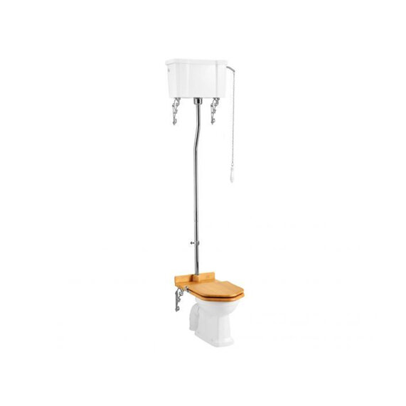 Burlington Regal High Level Toilet Pan with White Ceramic Cistern and Flush Kit