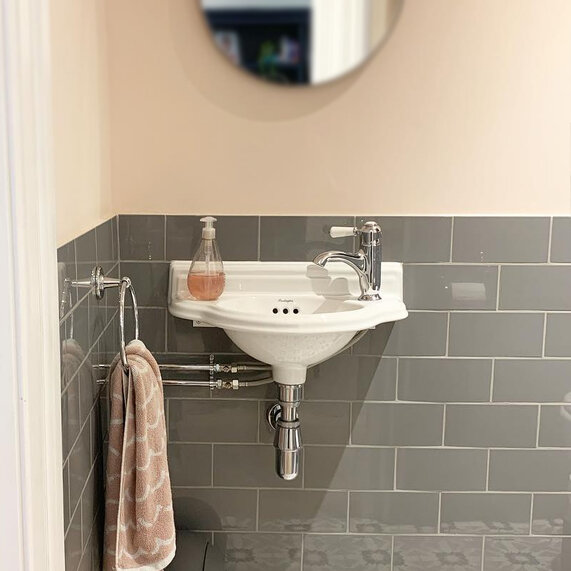 Burlington Curved Cloakroom Basin 1Th Right