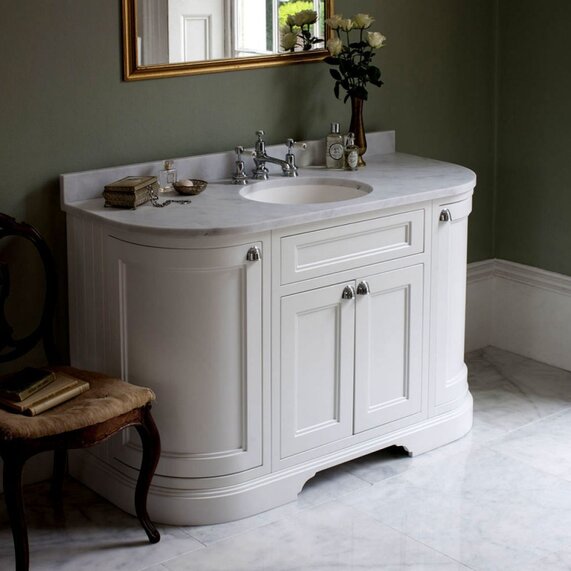 Burlington Floor standing 1340 Curved bathroom Vanity Unit with Doors