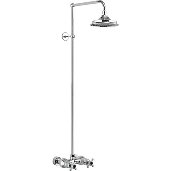 Burlington Eden Thermostatic Exposed Shower Bar Valve Single Outlet with Swivel Shower Arm (6 Inch Shower Head)