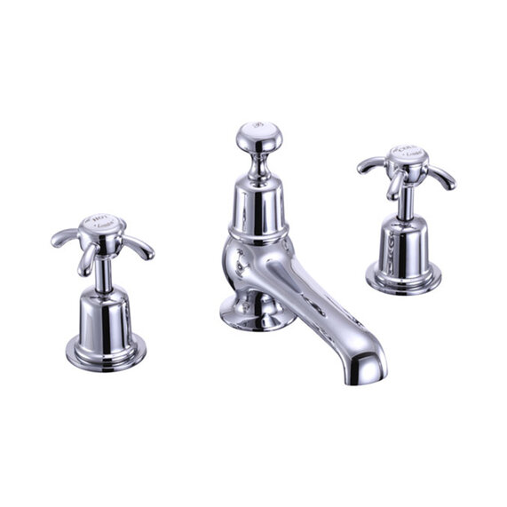 Burlington Anglesey Three Tap Hole Mixer with Pop Up Waste