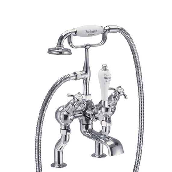 Burlington Anglesey Bath Shower Mixer Deck Mounted with S Adjuster