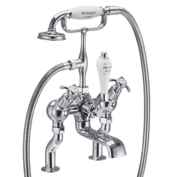 Burlington Anglesey Bath Shower Mixer Wall Mounted with