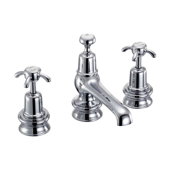 Burlington Anglesey 3 Tap Hole Bath Shower Mixer with Pop Up Waste